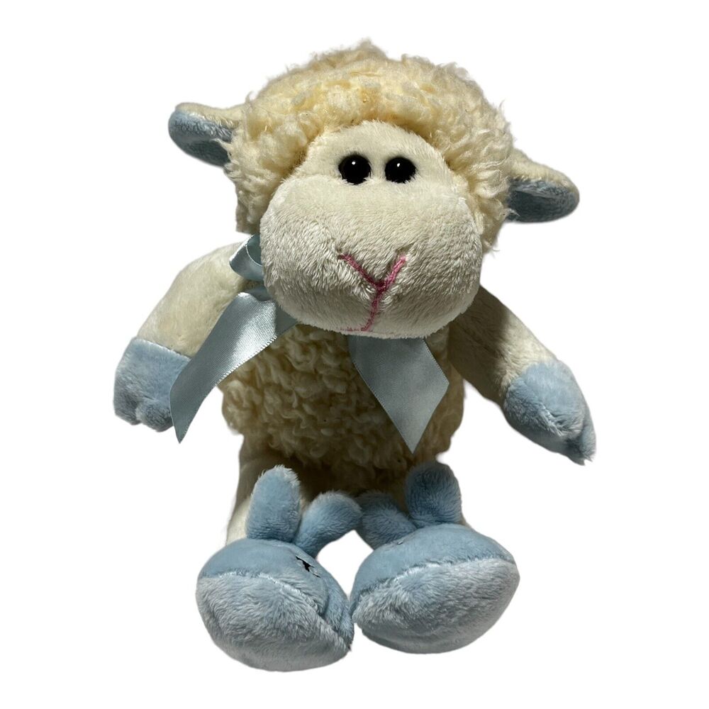 Fiesta Plush Baby Lamb Blue Bunny Slippers Sheep Lovey Stuffed Animal